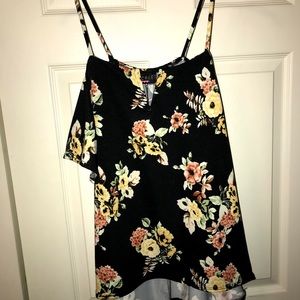floral cold shoulder top